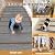 Deerly Linen Stair Treads Non Slip 10pcs Comfortable Stair Runner for Wooden Steps Peel and Stick Stairs Carpet Treads Indoor Staircase Covers Mat with Self-Adhesive Backing 8"X30" Black White