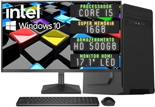 Computador Completo 3green Desktop Intel Core i5 16GB Monitor HDMI HD 500GB Windows 10 3D-052