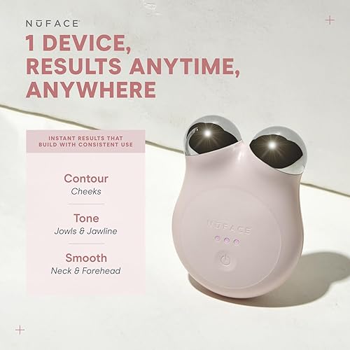 Miniatura 6 de NuFACE Mini+ Kit de iniciación  Pequeño dispositivo de tonificación facial con activador de gel Aqua 1.69 onzas, activador de crema de seda de 0.5