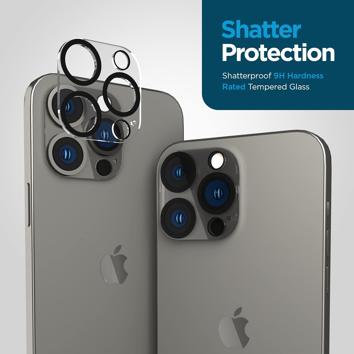 Case-Mate iPhone 14 Pro/14 Pro Max Camera Lens Protector - 9H Tempered Glass Film with Durable Anti-Scratch, Anti-Shatter - Ultra HD View with Night Shooting & Case Friendly, Easy to Install