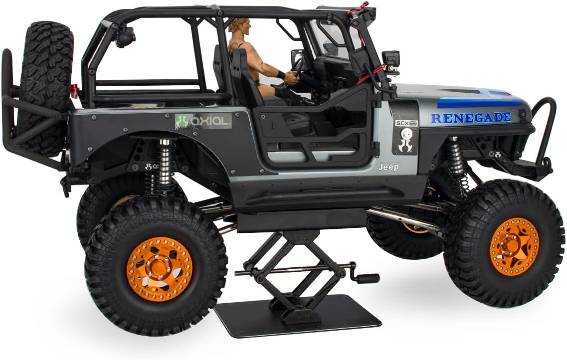RC Car Work Stand Aluminum Repair Workstation Lift Lower for Traxxas TRX4 Axial Arrma Redcat Losi 1/8 1/10 1/12 1/14 1/16 1/18 1/24 RC Car (Black)
