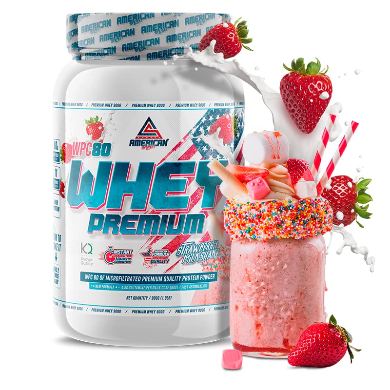 AS American Suplement | Premium Whey Protein 900 g | Fresa | Proteína Suero de Leche | Aumentar...