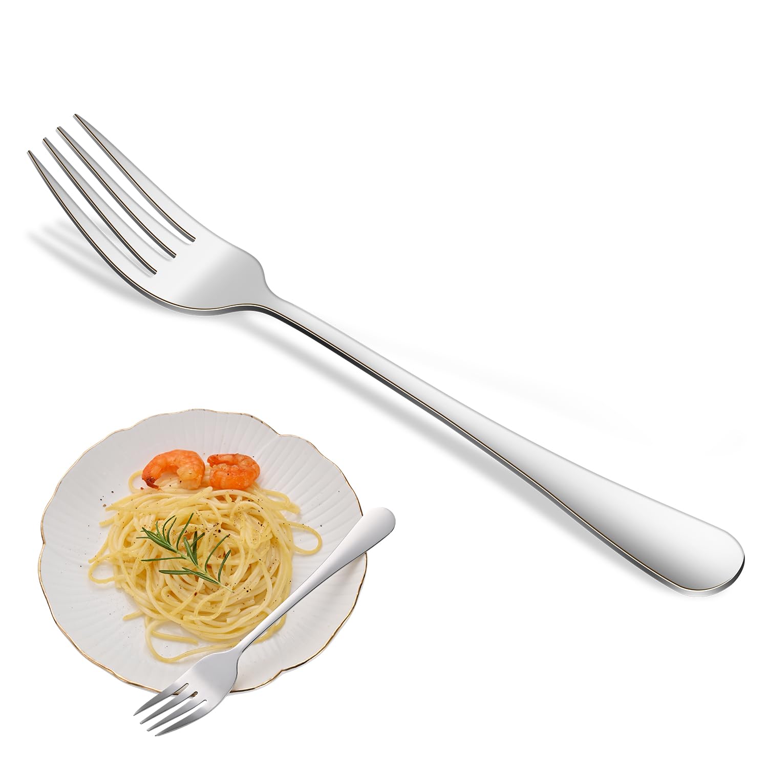 Photo 1 of 16-Piece 8 Inches Dinner Forks Set,Durable Stainless Steel Table Forks,Dishwasher Safe Silverware Main Fork Service For Home Restaurant,Silverware Fork