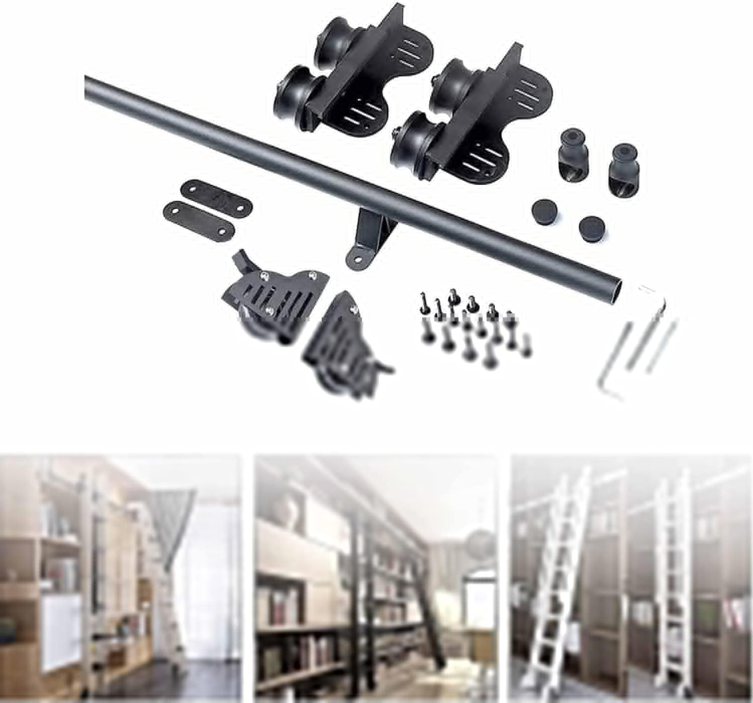 Kit quincaillerie pour échelle coulissante en acier au carbone noir haut de gamme
