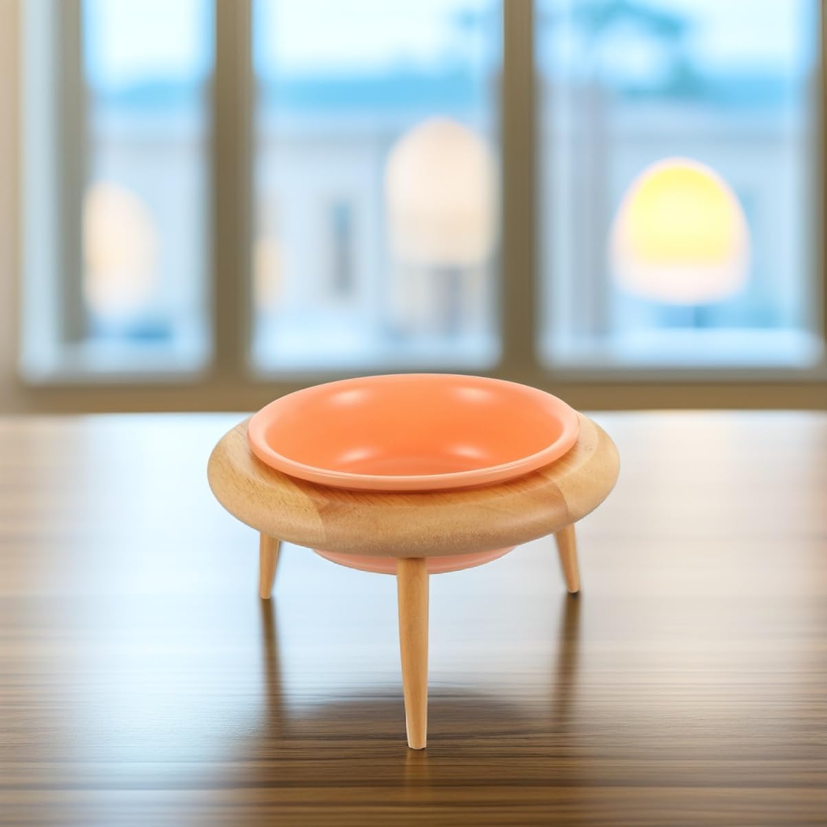 Kisangel 1set Elevated Cat Food Bowl Ceramic Cat Feeding Dish with Stand Neck Protection Design Capacity Stylish Pet Bowl for Home Decor