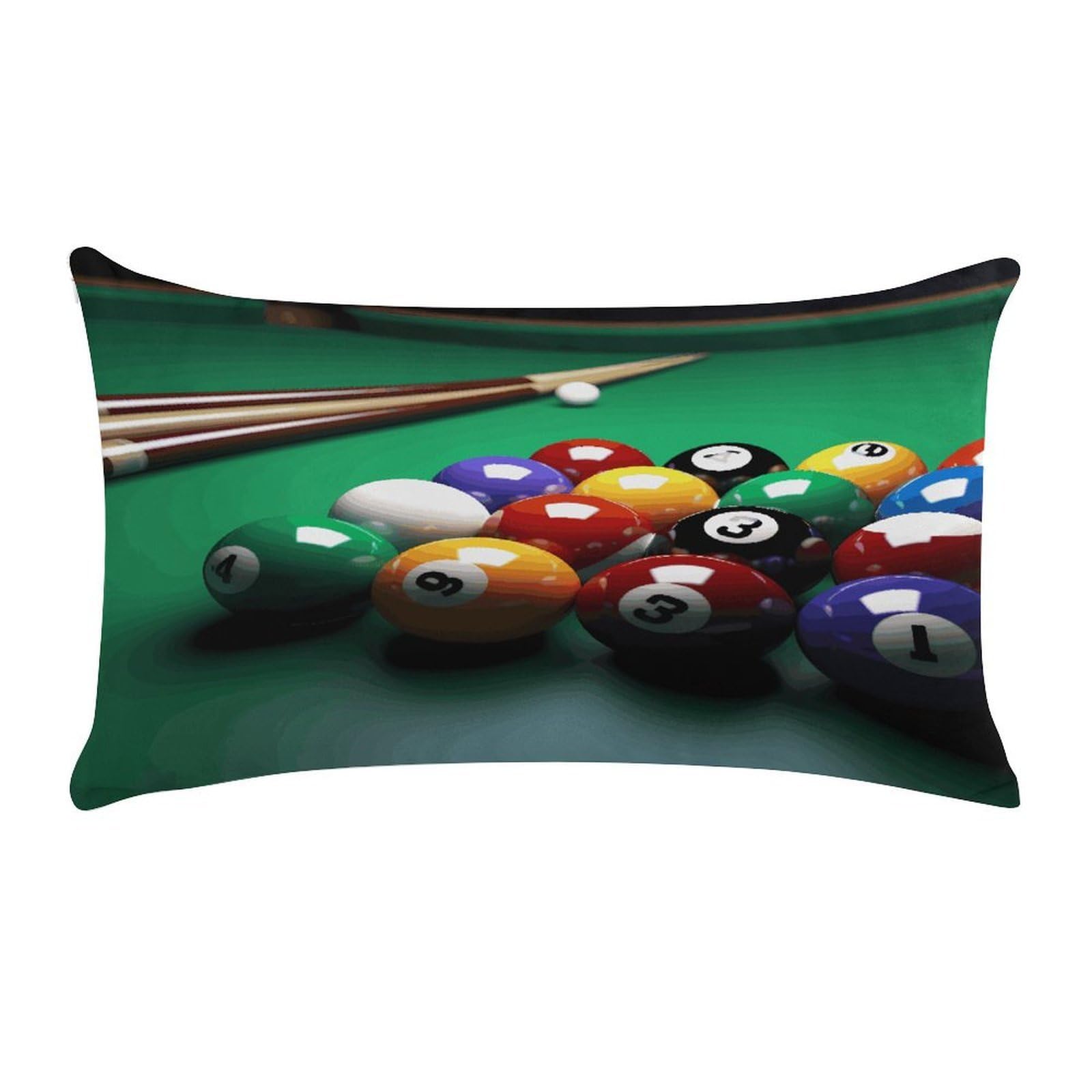 VstaDank Billiards Throw Pillow Covers Rectangular Cushion Case Short Plush Pillowcase with Zipper Luxury Cozy Lumbar Pillows Shells Decorative Pillow Shams 12 X 20 Inch