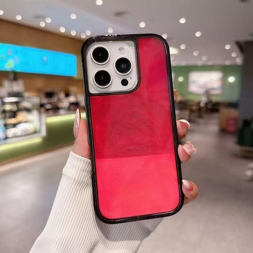Funda luminosa de arena movediza de color para iPhone 16, 13 y 14 Pro Max, que brilla en la oscuridad, con líquido, con destellos brillantes, carcasa de lujo, protección para teléfono, azul, para iPh