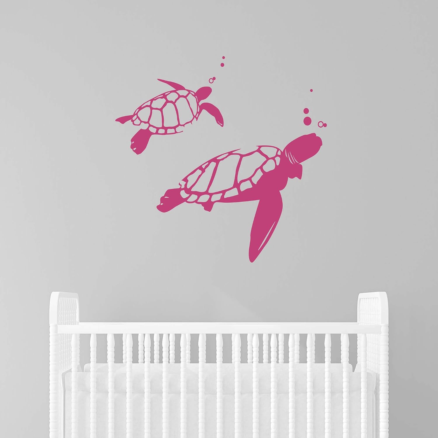 Walllums Swimming Turtles Vinyl Wall Decal - 24"x21" - White