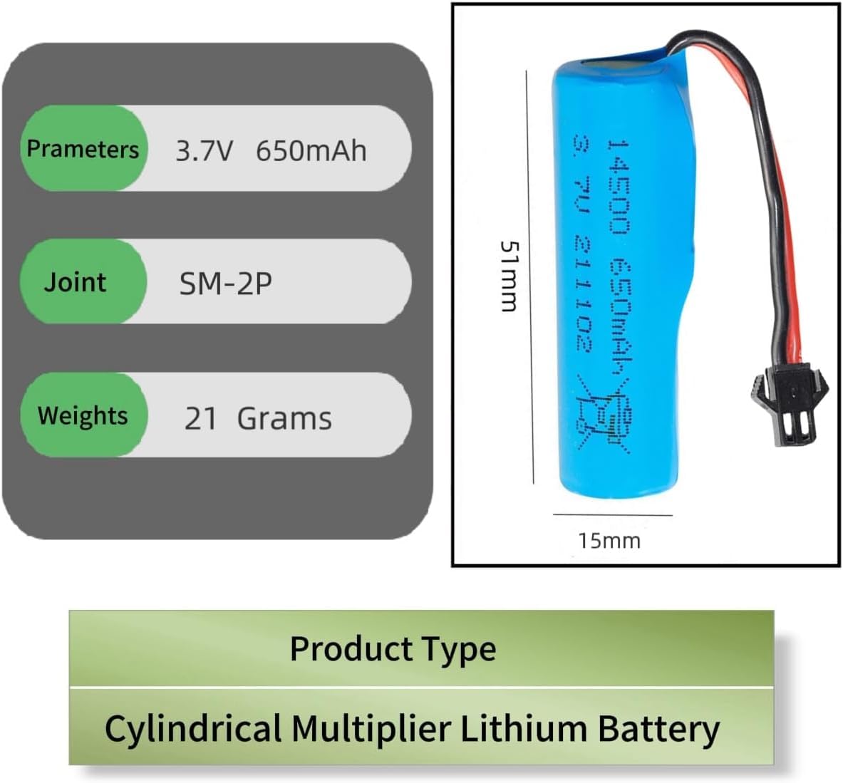 3,7 V RC Car Battery 650 mAh akumulator litowo-jonowy SM-2P Joint do dwustronnego RC Stunt Car RC Car RC Boat Tumbling Amphibious RC Car RC Truck i C63 E35 DE38 DE40 DE50 DE55 i USB