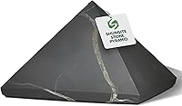 Vista 24 de Auténtica pirámide de shungita pulida de 1.57 pulgadas / 1.57 pulgadas, cristal curativo natural, pirámide negra real, protección de escritorio