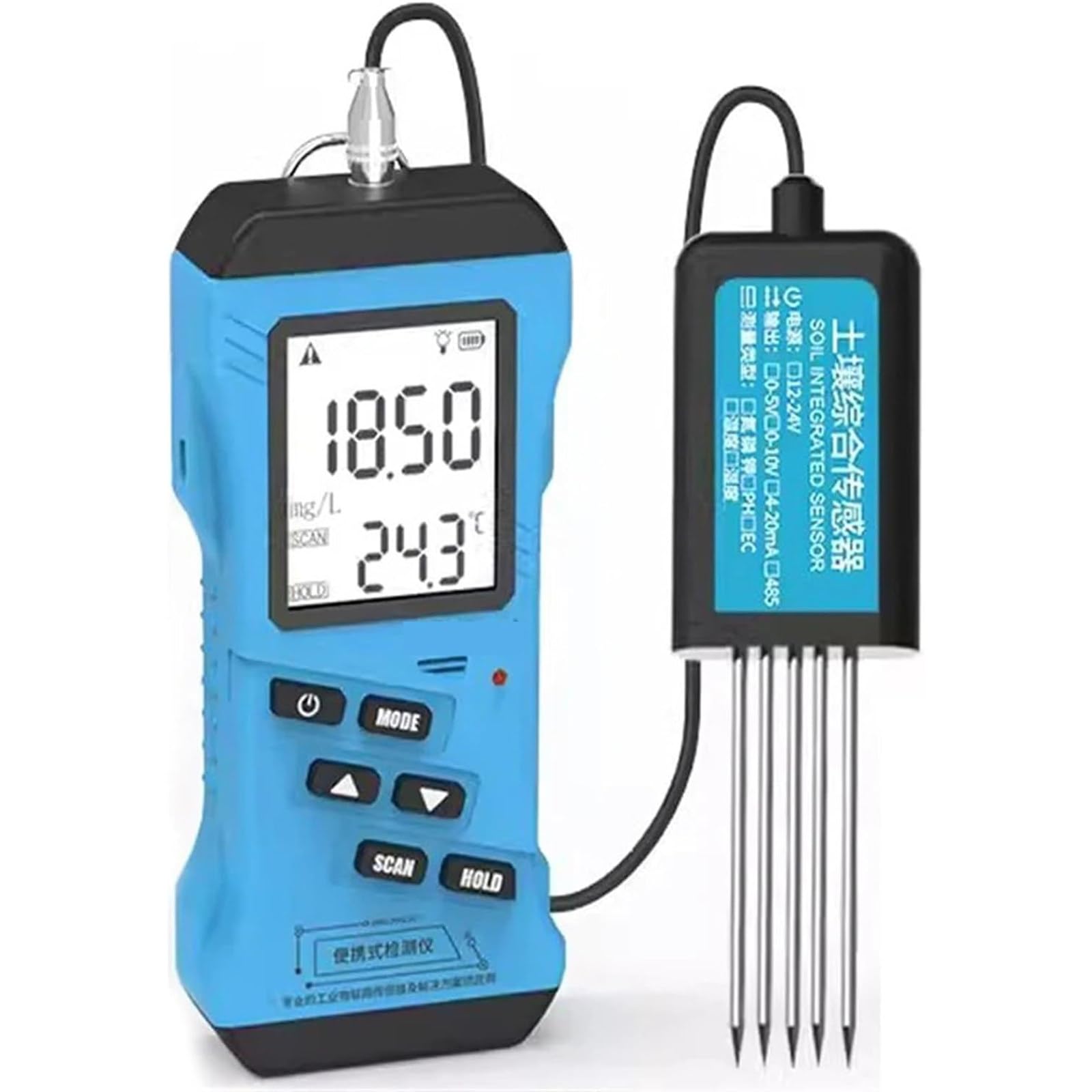 Tester gleby 7 w 1 z pomiarem PH/temperatury/wilgotności/światła, wyświetlacz LCD do dokładnego ogrodnictwa, pielęgnacji trawnika i monitorowania zdrowia roślin