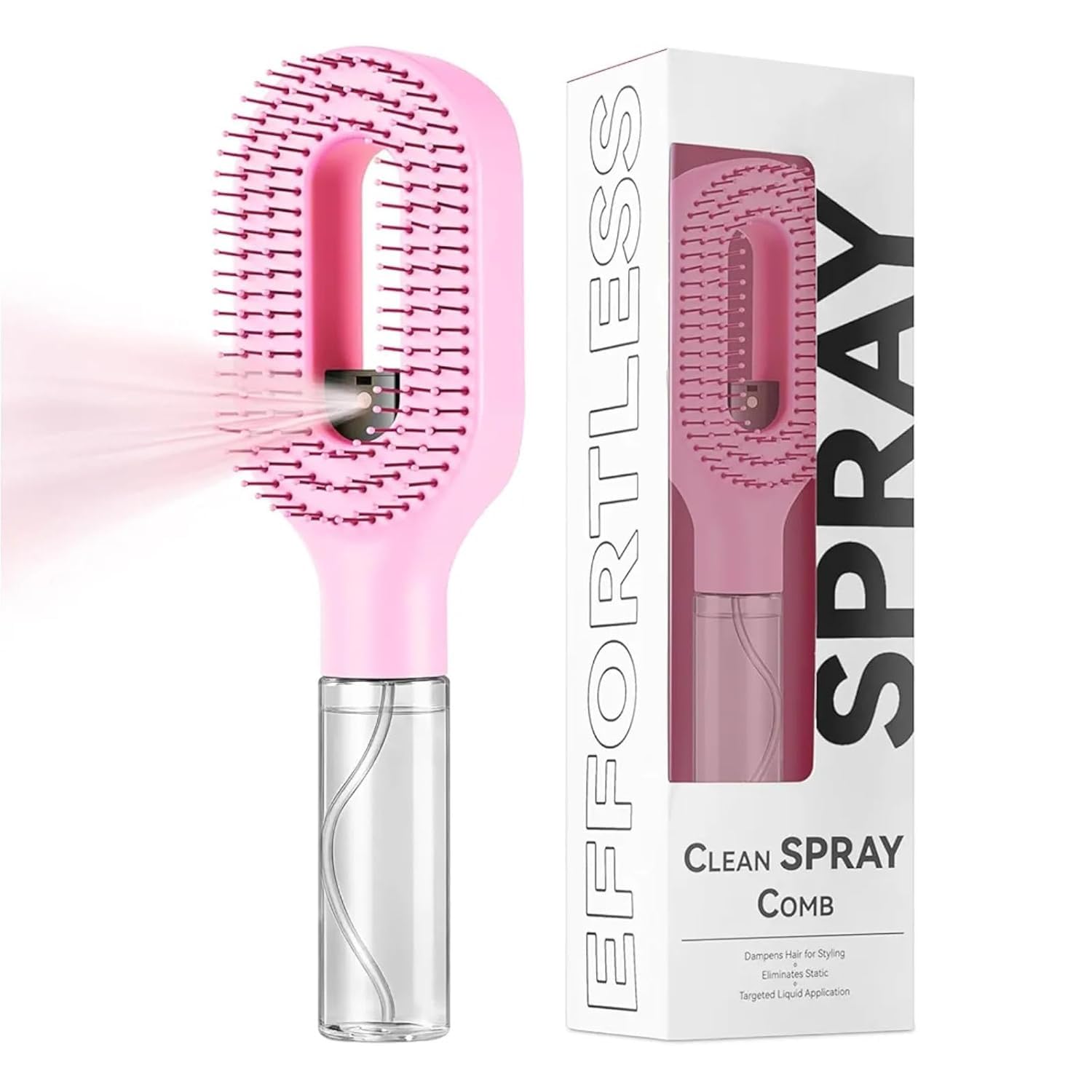 2-in-1 Spray Comb Hair Brush with Built-In Mist Bottle — Anti-Frizz Detangling Brush for Men, Women & Kids | Long, Thick & Curly Hair | 55ml Refillable Water Reservoir (Purple)-image-32