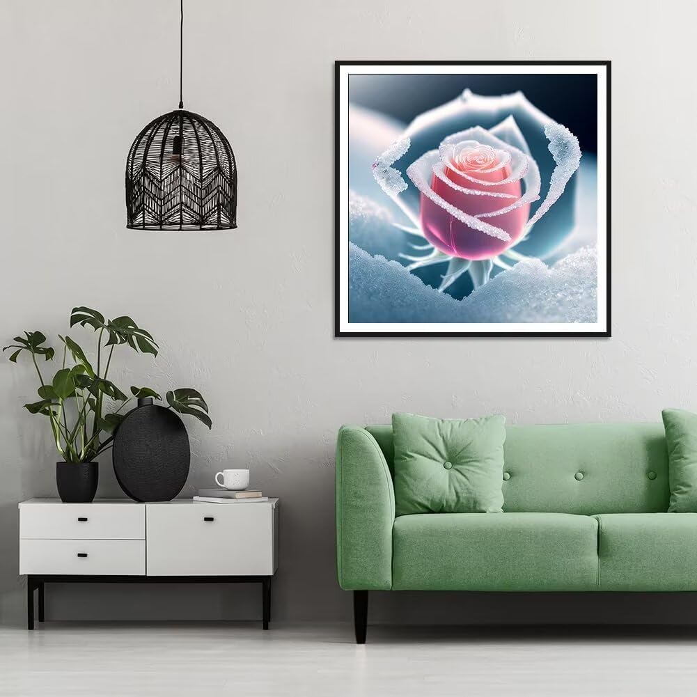 Pavemlo 5D Diamond Painting Kit Completo Donna Con Fiore, Mosaico Di Strass Artigianale, Quadro Fai Da Te 30x40 Cm Per Decorazione Parete, Regalo Rilassante