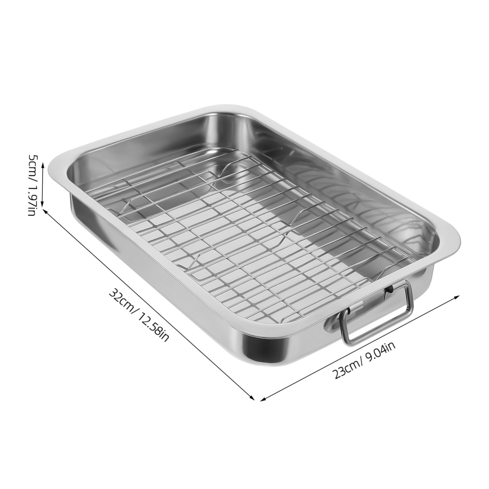 Juego de Bandeja para Hornear y Rejilla Rectangular 33x23x5 Cm Acero Inoxidable Apilable para Postres y Barbacoas Adecuado para Uso Doméstico y Profesional