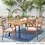 Christopher Knight Home Justin Outdoor 7 Piece Acacia Wood Dining Set, Teak Finish/Rustic Metal/Crème