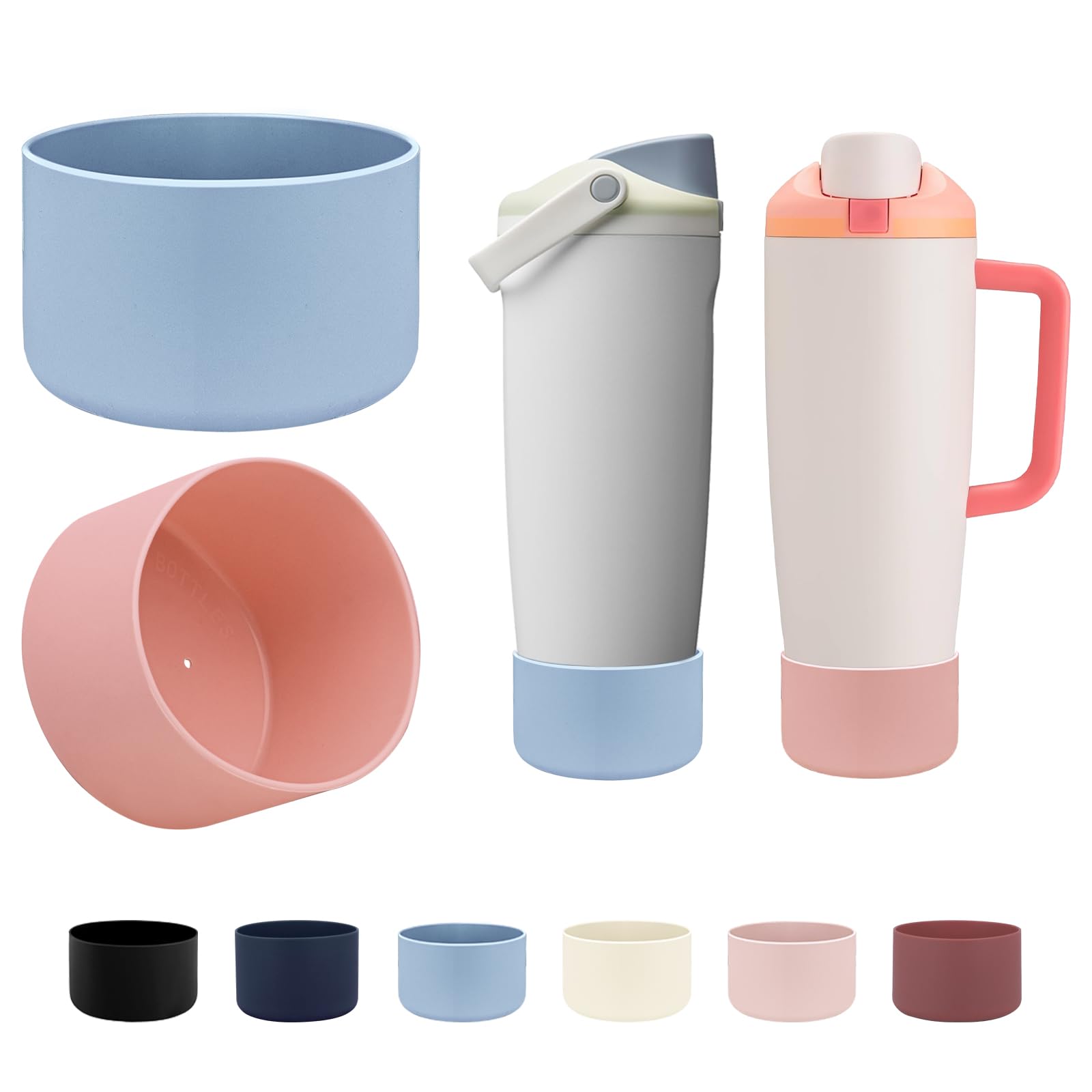 LUCKINEE 2Pcs Silicone Boot Sleeve for Owala 30oz & 40oz FreeSip Sway Water Bottles & Tumblers Protective Silicone Bottom Base Bumper for Owala Free