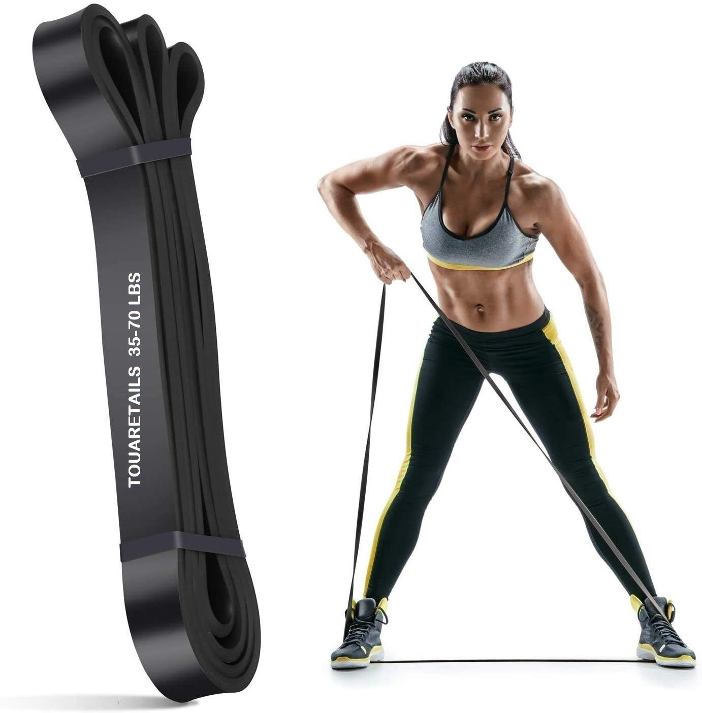 TOUARETAILS Resistance Pull Up Bands, Workout Pull Up Assist Band Exercise Resistance Bands for Body Stretching, Powerlifting, Resistance Training Bands for Men & Women (Black (Medium 35-70 LBS)) (B08J3QN2Y8) Amazon Price History, Amazon Price Tracker
