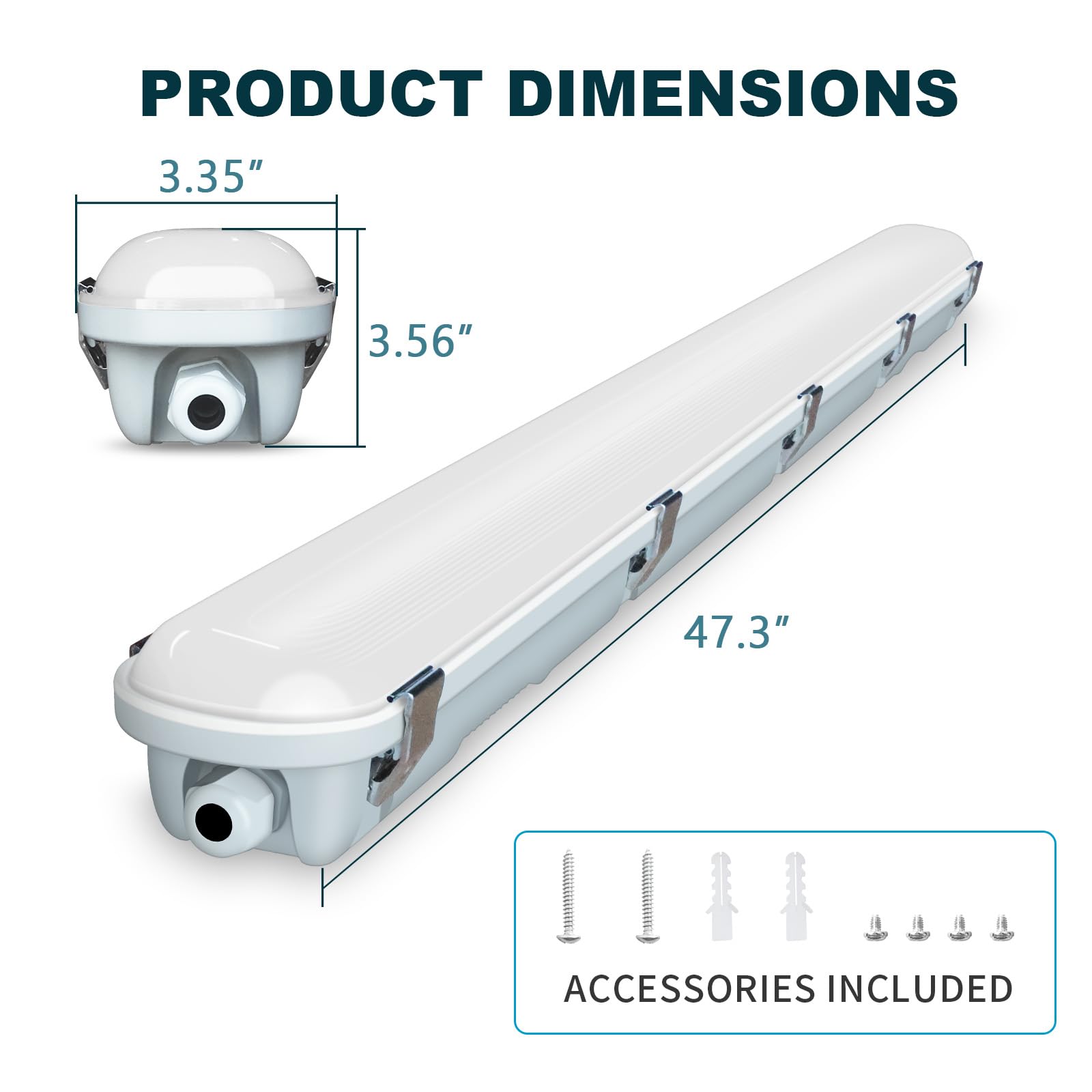 4 Pack 8FT LED Vapor Tight Light 90W 11700lm IP65 Waterproof Led Outdoor Shop Light for Parking Garage — view 5