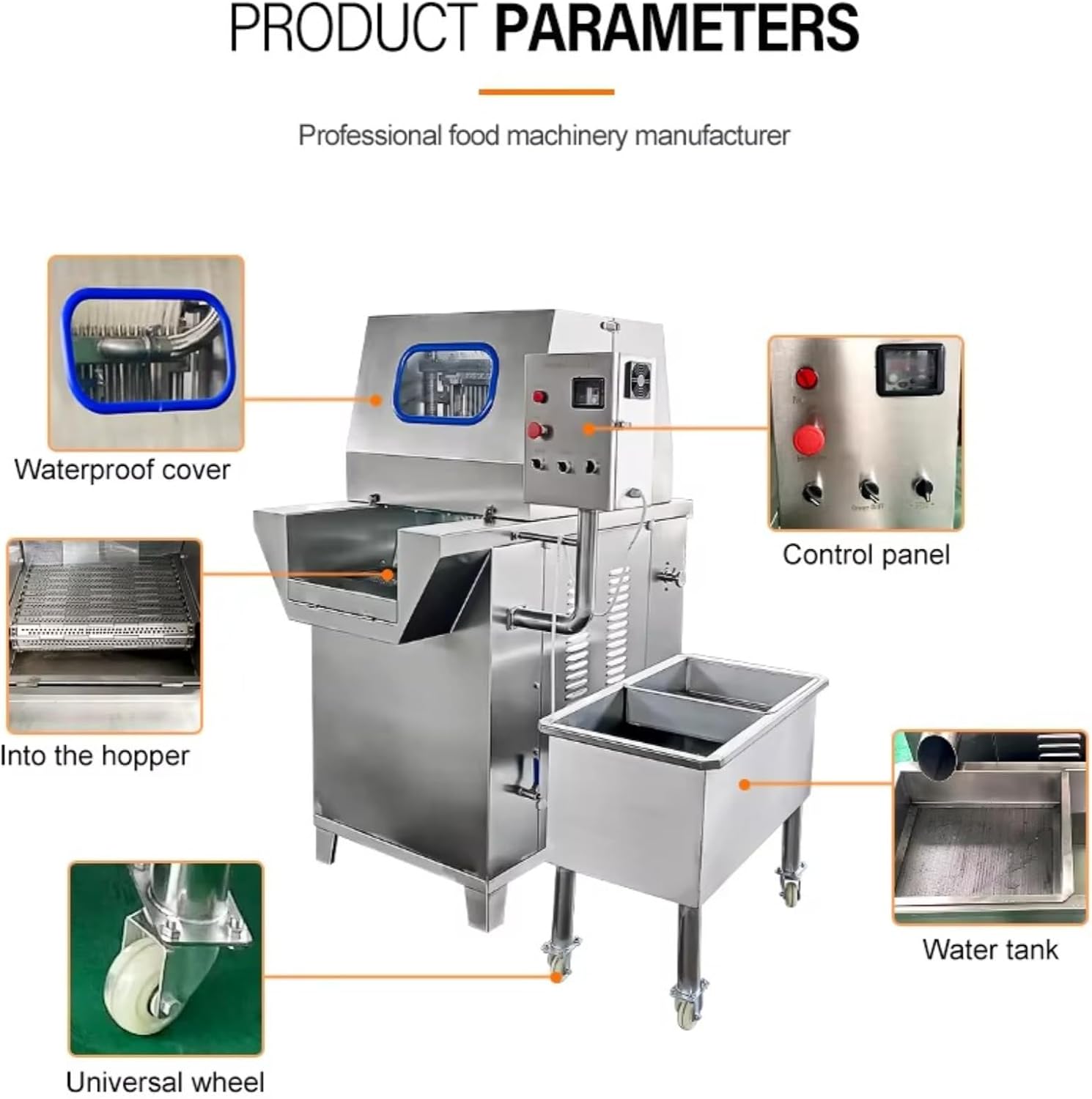 Fully automatic meat brine injector, with 80 needles, made of 304 stainless steel, adjustable injection pressure, even brine distribution, enhancing meat juiciness and flavor.