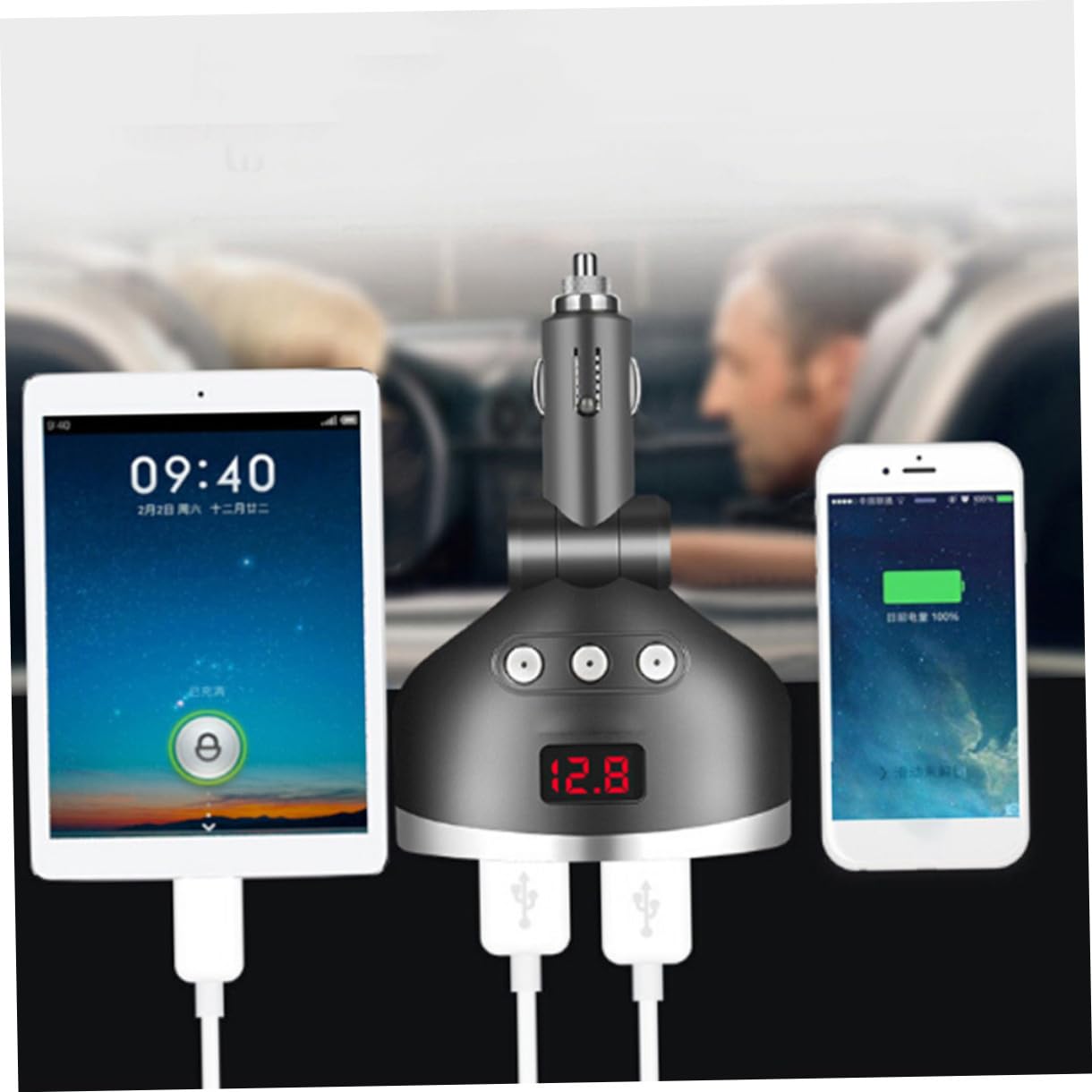 Mobestech 3 Pièces 1 3 Adaptateur de Chargeur de Voiture Chargeur USB de téléphone Prise Allume Voiture Allume- Automatique éclair Charge de la e