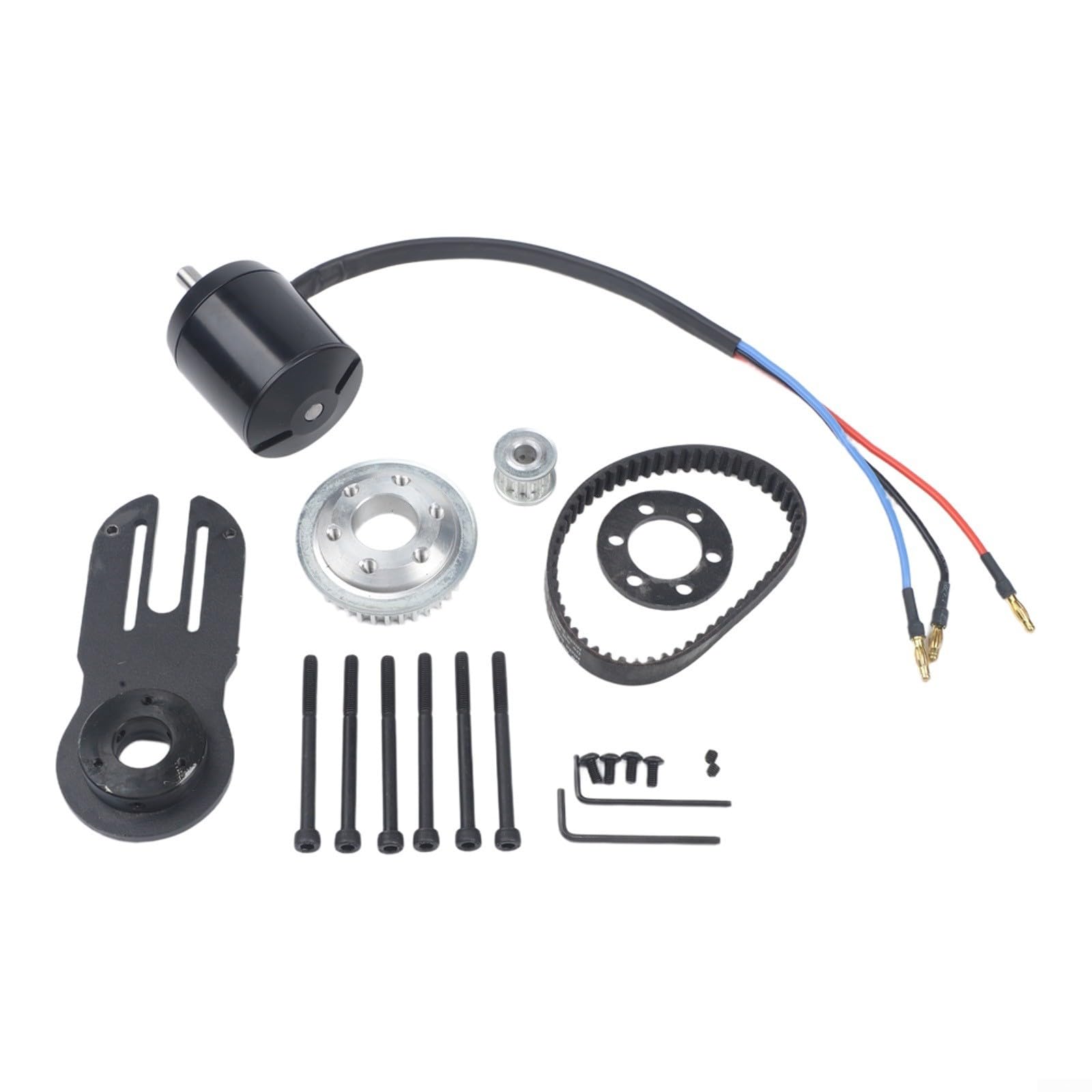 Kit d'entraînement pour skateboard électrique 1800 W Moteur 270 kV avec support de montage en acier et courroie de distribution de 270 mm
