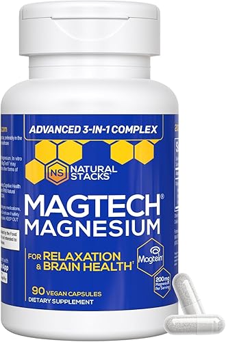 Miniatura 3 de Natural Stacks Magtech Magnesium Value Bundle - 3 formas de magnesio - Con Magteína L-treonato - Apoya la relajación y la salud cerebral* - 270