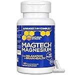 Magnesium Magtein L-Threonate, Glycinate & Taurate - 200mg Chelated Magnesium Complex - MagTech Magnesium Supplement for Relaxation & Brain Health - 90 Capsules