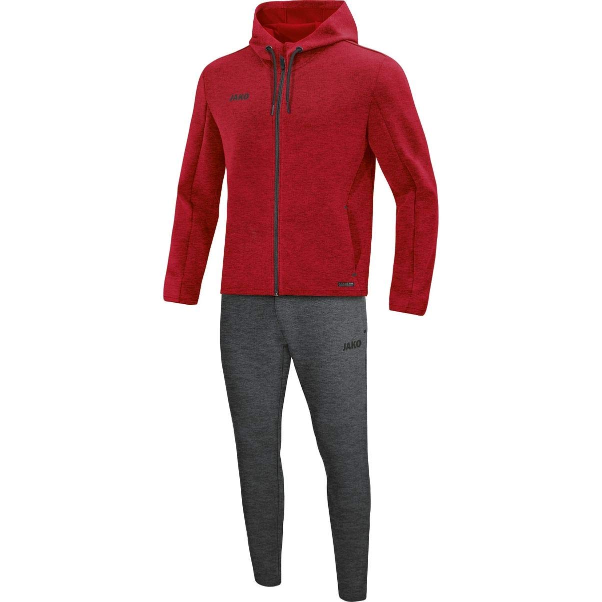 JAKO M9729 Women's Tracksuit Premium Basics with Hood, Mottled Red, 44