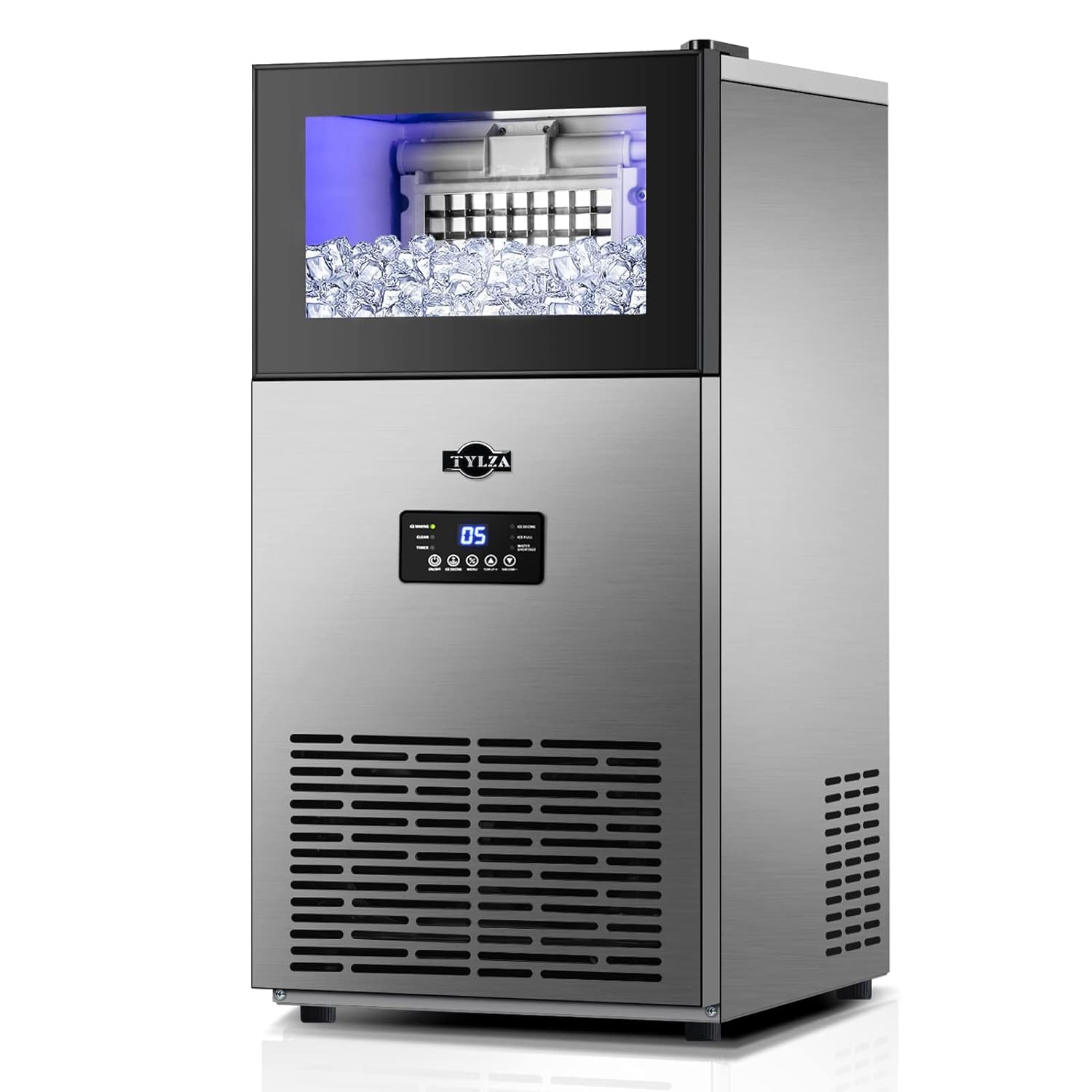 TYLZA Commercial Ice Maker 160 LBS/24H, 15" Wide Under Counter Ice