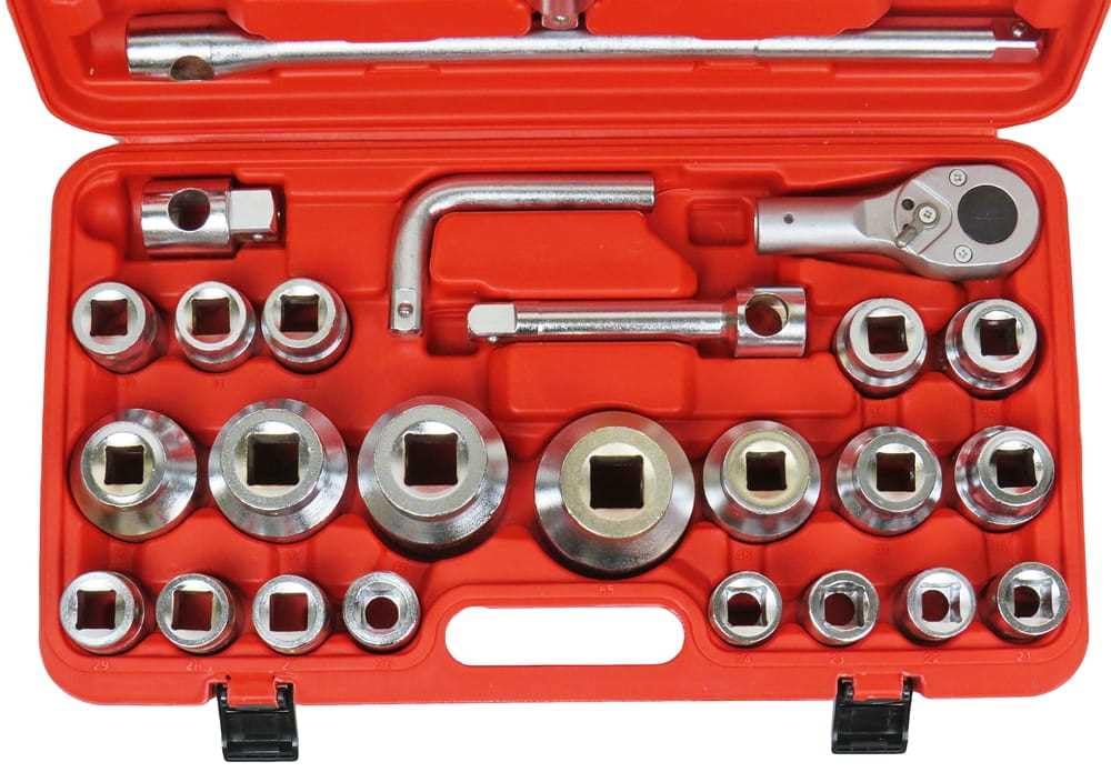 Kit set 26 Chiavi a Bussola 3/4" e 1" pollice boccola grande 21-65mm Cricchetto per auto camion trattore