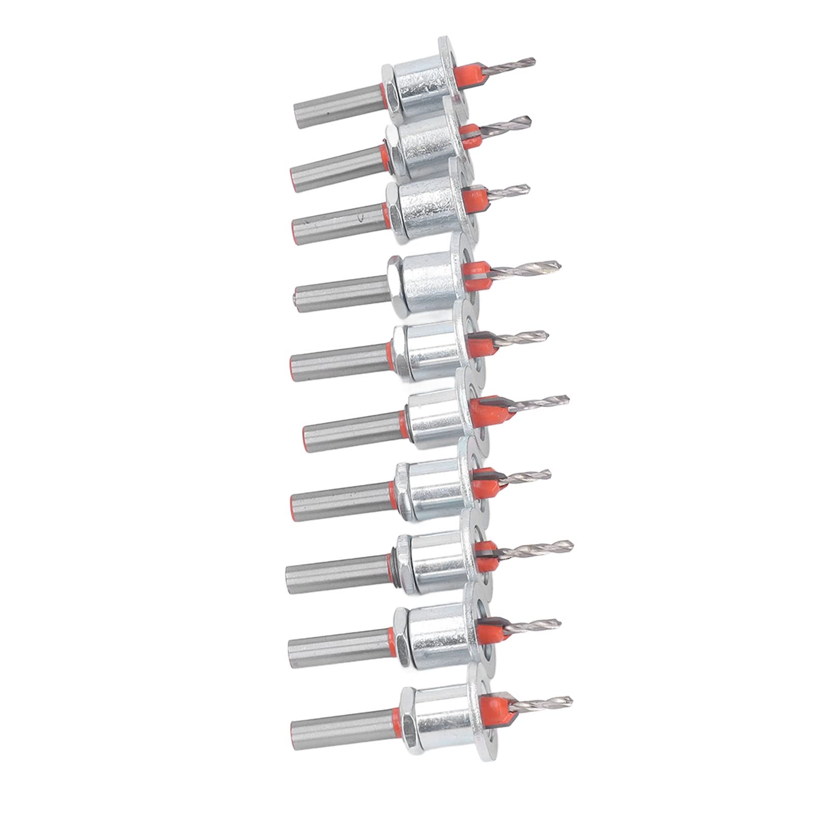 10 Brocas Avellanadas Cónicas Ajustables, Brocas de Límite para Madera, Plástico y Metal blando.