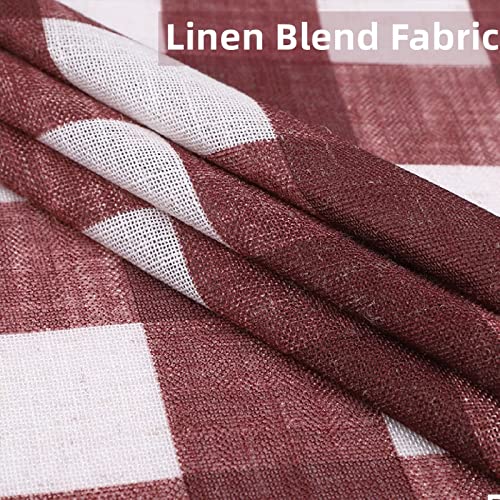 Glowsol Red Valance Buffalo Plaid Valance Curtains Kitchen Curtain Cafe Window Curtain With Button Tab Top For Laundry Room Bedroom Bathroom Curtains, Red/White, 54Wx15L, 1 Pcs #TOP4