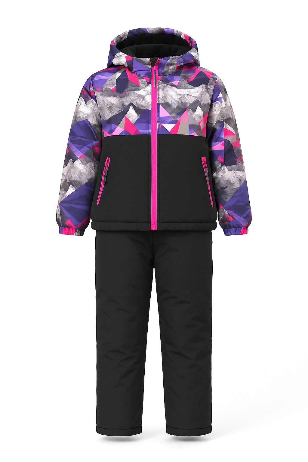 Kinder Schneeanzug, Winter Skianzug Set, Zweiteiler mit Skijacke und Skihose, Blau, Camouflage Muster, Schneedicht, Verdickt mit Futter, für Mädchen/Jungen, Gr.128-152