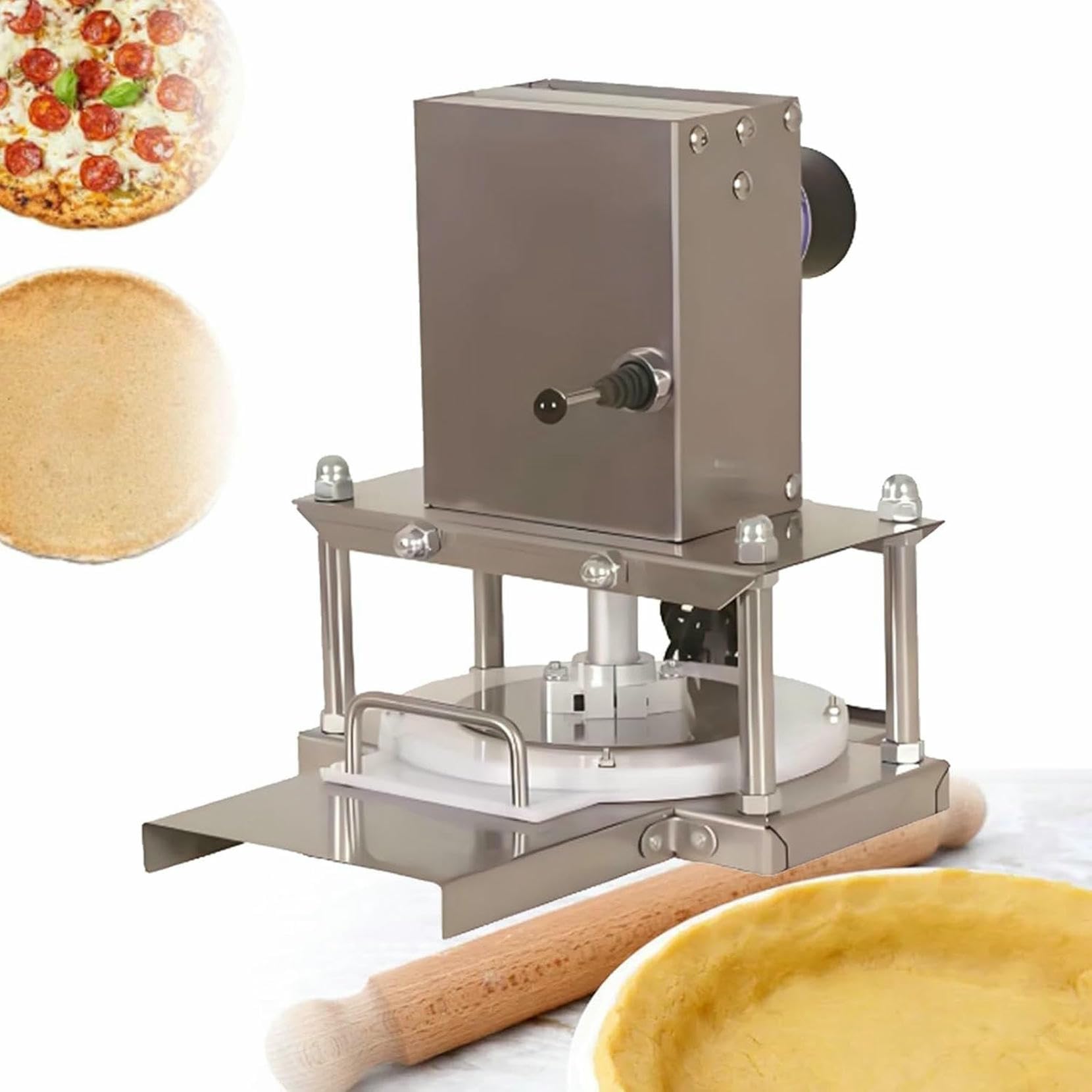 Elektryczna Prasa Do Ciasta Na Pizzę, Wałek Do Ciasta Ze Stali Nierdzewnej Do Pizzy Domowej I Komercyjnej, Ciast I Tortilli,22cm
