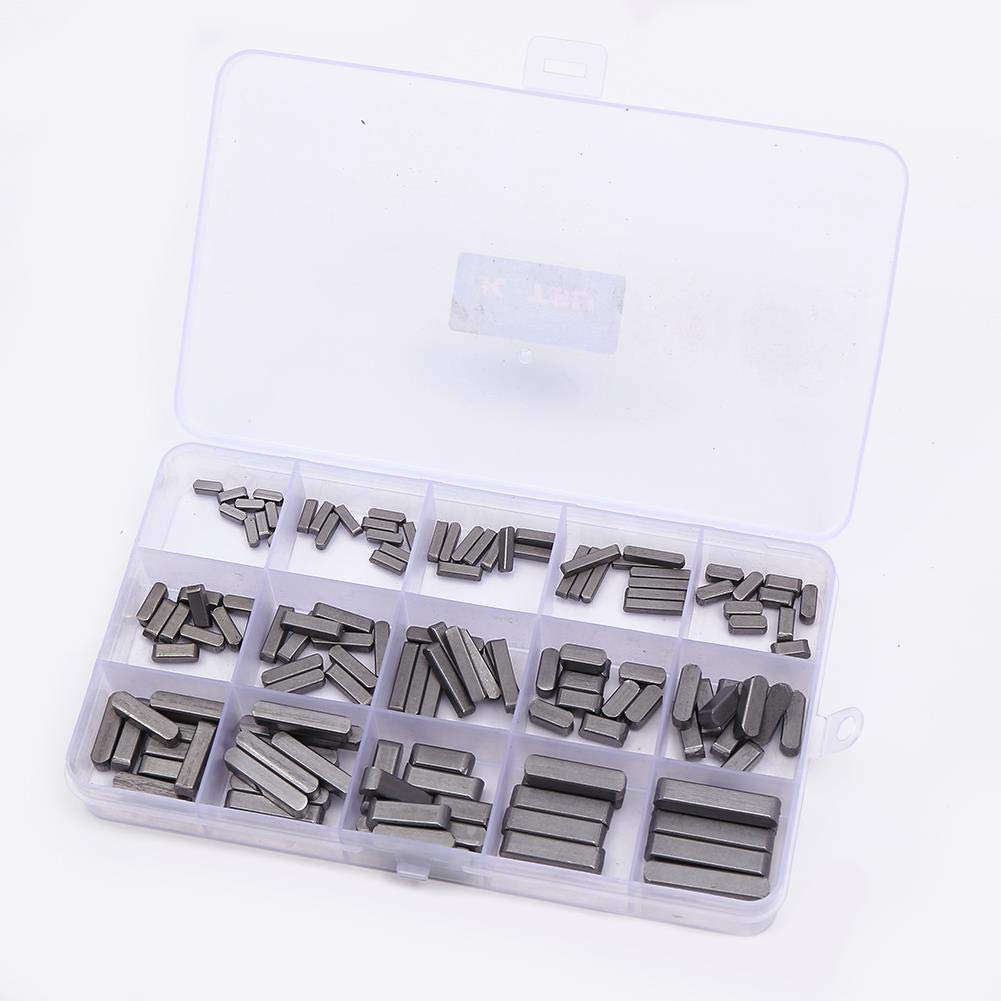 KATSU – jeu de clés d'arbre de Mortor, 140 pièces, Kit d'assortiment d'attaches de poulie à plumes à extrémité ronde de 3mm à 6mm pour l'industrie mécanique