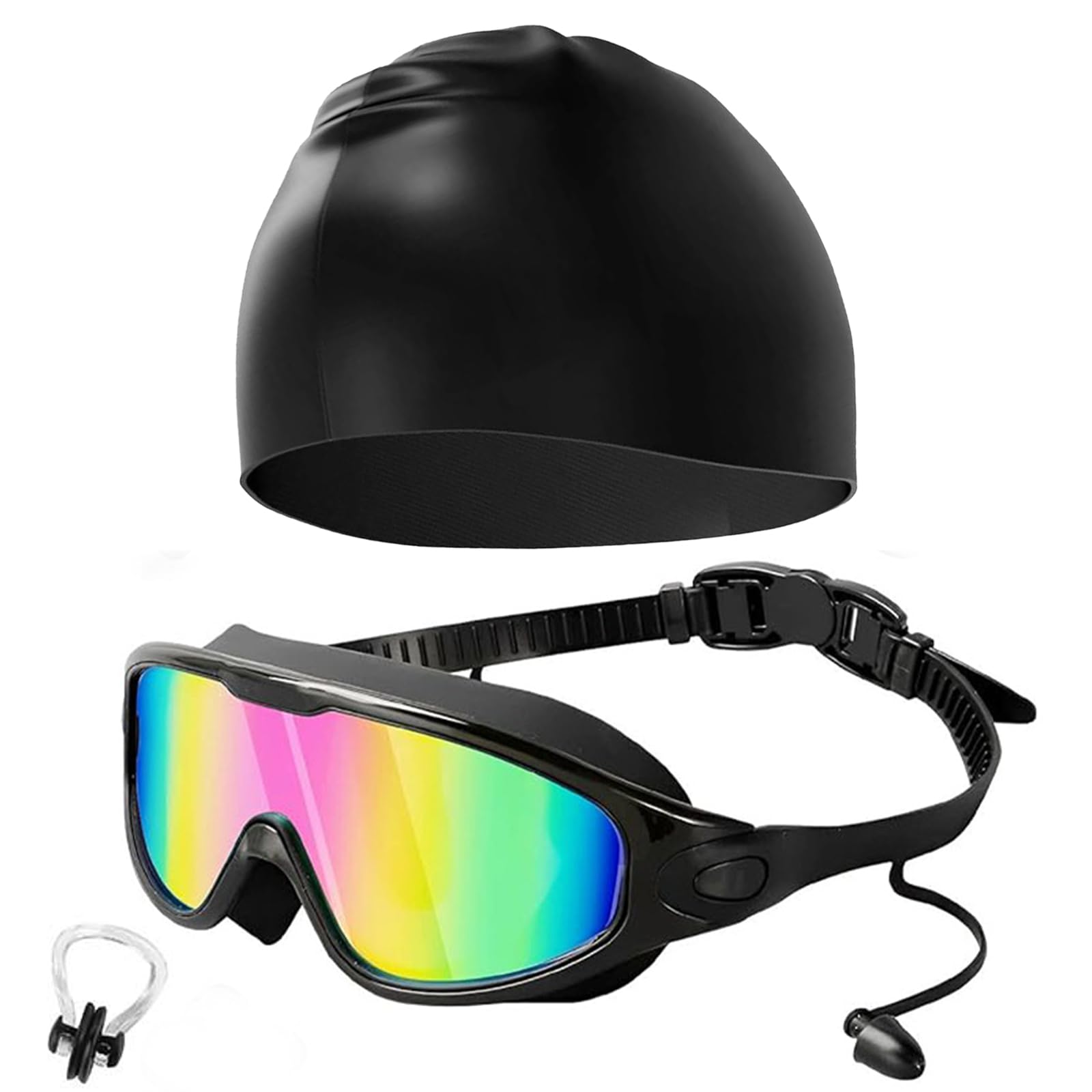 EDLMKM Adult Swimming Goggles, Goggles Swimming Adult, Swim Goggles Wide View, Anti-Fog & UV Protection, Clear Vision, Easy to Adjust for Adults Men Women Teenager