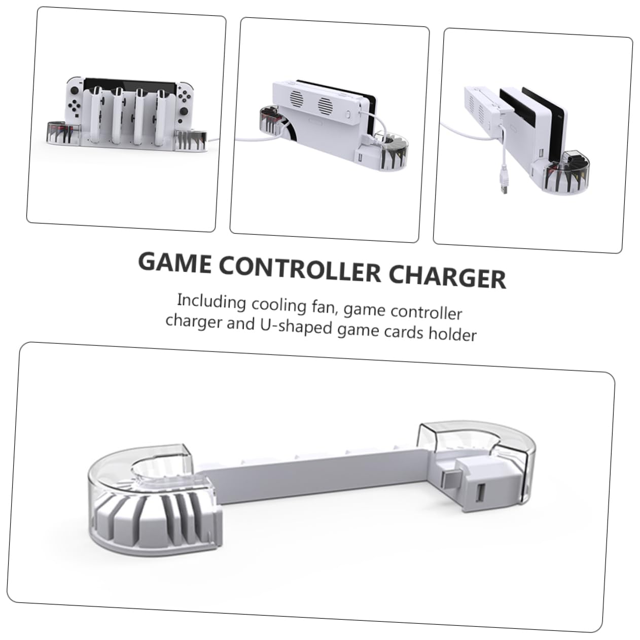 Didiseaon Base de Carga para Mando Compatible con Consola Switch Enfriador de Aire para Consola y Ventilador para Mando Izquierdo y Derecho Incluye Almacenamiento para Tarjetas