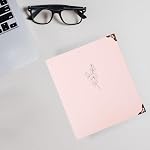 3 Beurre à anneaux 1 1 cm - Binder esthétique avec 2 Poches intérieures pour papier à lettre, organisateur de pinces à papier à découper décorative pour fournitures de bureau scolaires, floral, rose pastel