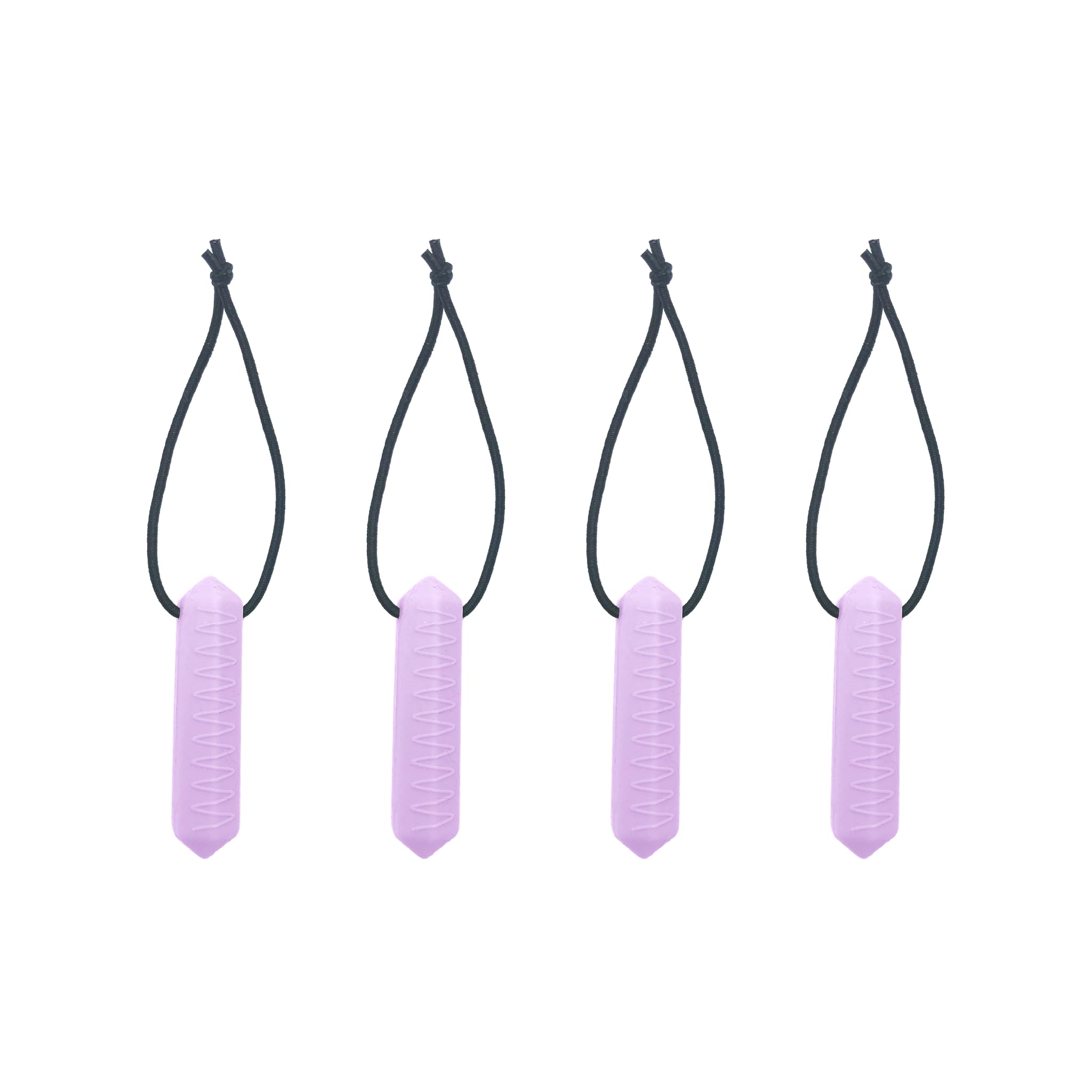 Zip Sensory Chew - Zip Chew Toggles 4 Piece Multi Pack - for Kids with Autism, Anxiety & ADHD - 100% Food Grade Silicone - Sensory Oojamabobs (Lilac 4 Pack)