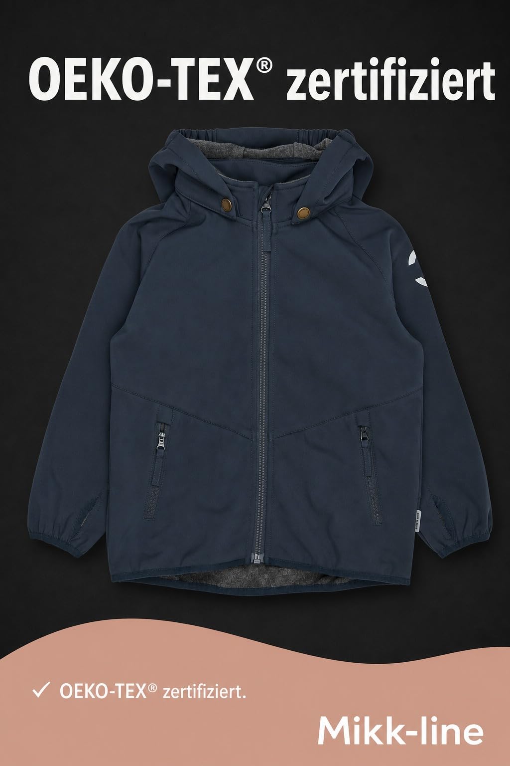 Mikk-line Wodoszczelna kurtka softshell dla dzieci (80-152) | wiatroszczelna, oddychająca kurtka softshellowa dla dziewcząt i chłopców | polarowa kurtka outdoorowa z odblaskami