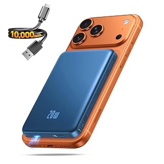 Portable Charger for Magsafe Power Bank - 10000mAh Magnetic Phone Charger, USB-C 20W PD Fast Charging, Slim Wireless Battery Pack for iPhone 17/16/15/14/13/12 Series, for Travel Cruise Essentials - Amazon product rated Grade A