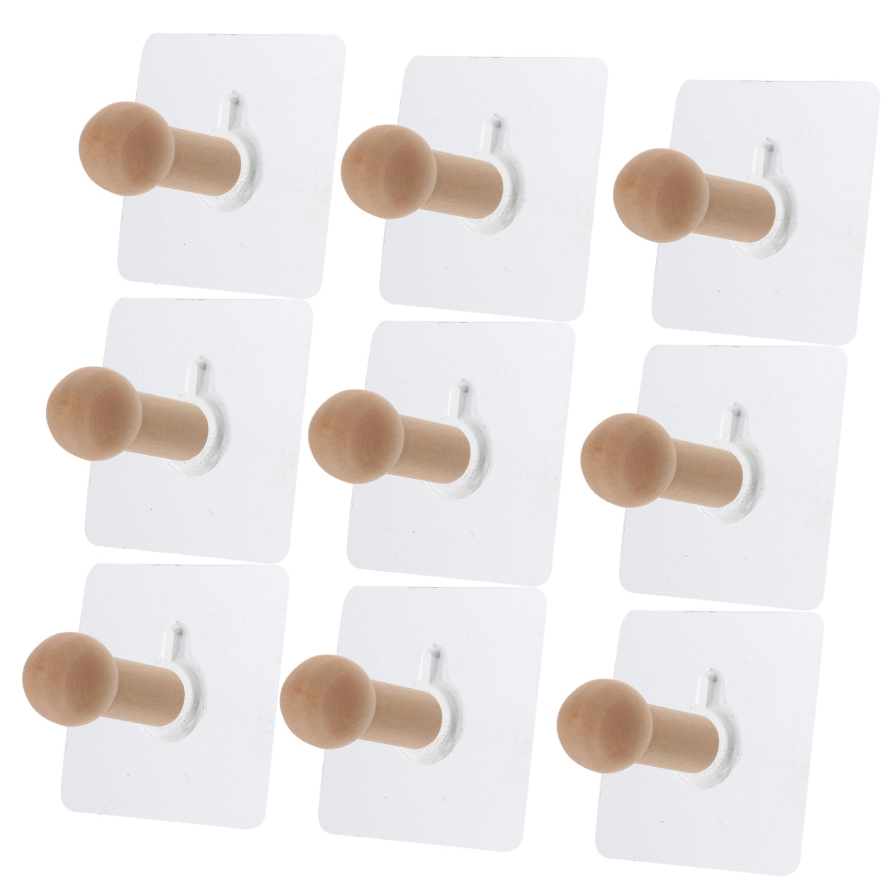 SHINEOFI 3 Series Gancho Sin Clavos Ganchos Autoadhesivos Percha De Ropa Montada En La Pared Ganchos Adhesivos Ganchos Para Colgar Abrigos Madera Maciza 10 Piezas X 3