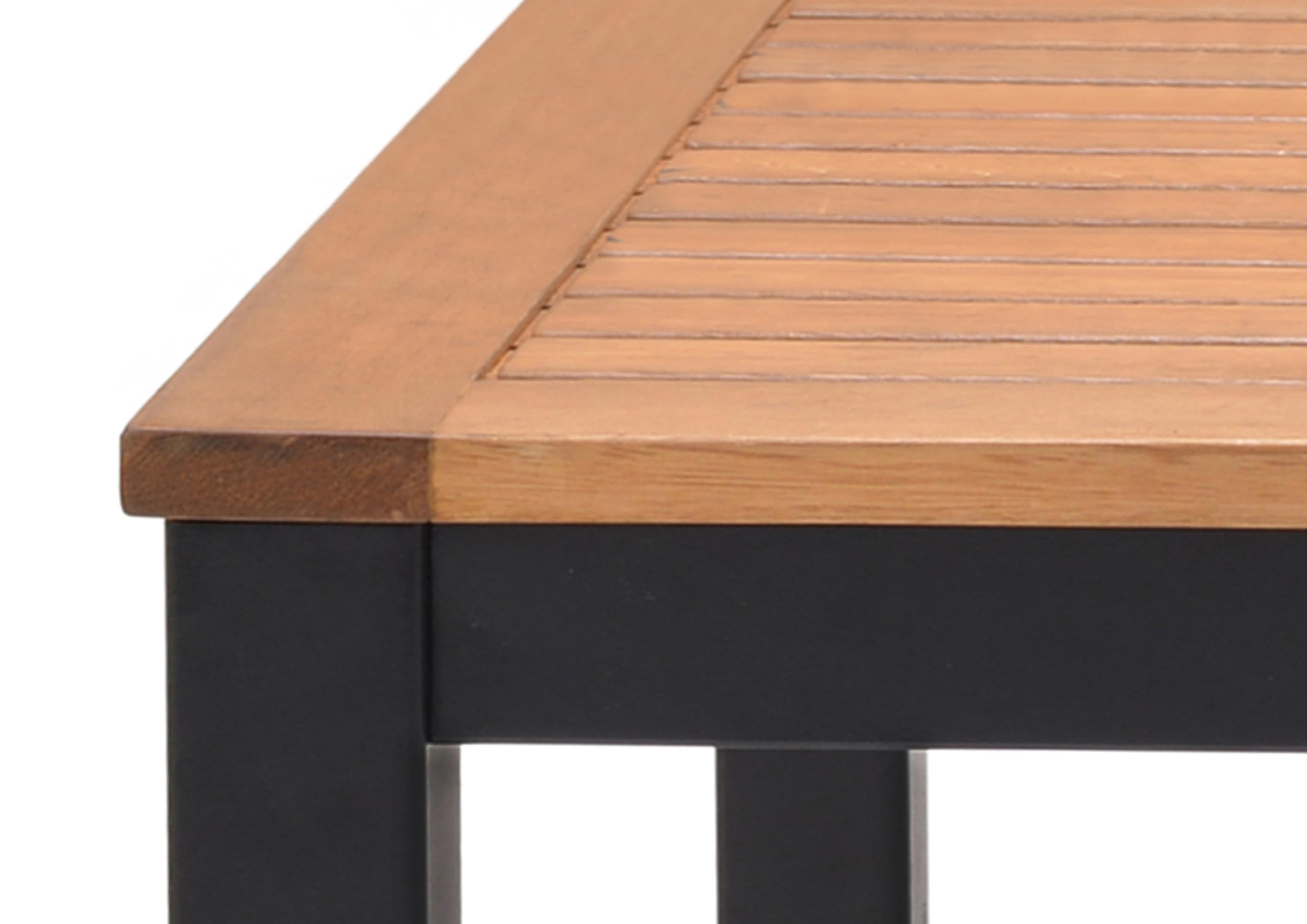 METRO Professional Mesa de Exterior Lynx, Aluminio/Madera de Eucalipto, 90 x 90 cm, Mesa de Bar con Pies Ajustables, Ideal para Terraza y Jardín, Marrón/Negro