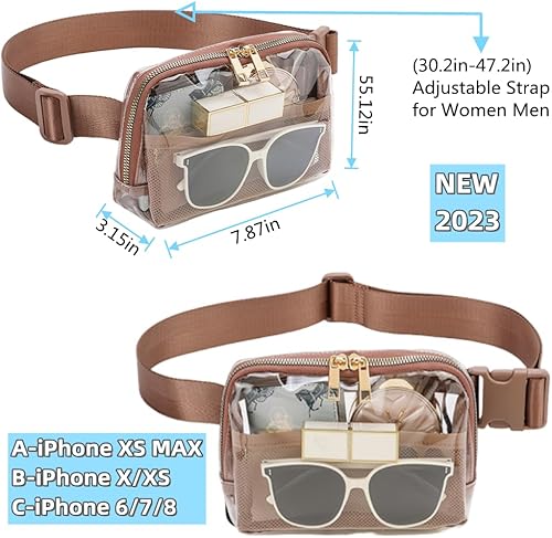 Miniatura 4 de Clear Fanny Pack Clear Belt Bag stadium approved for Women Men clear purse tote bag Crossbody Transparent Waist Bag for Concerts with Adjustable