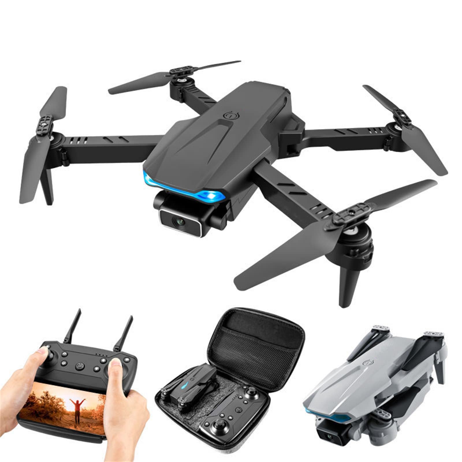 Drone, sk艂adany dron z dwoma kamerami 4K, 50-krotny zoom, fotografowanie z zoomem obiektywu mo偶na przeprowadzi膰 za po艣rednictwem aplikacji, produkcja MV mo偶e zosta膰 utworzona natychmi