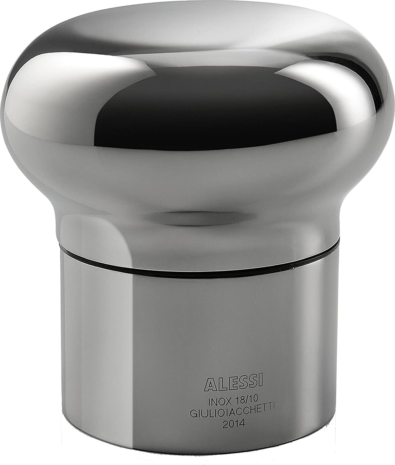 Alessi "Noe" Wine And Champagne Bottle Stopper With Expanding Seal in 18/10 Stainless Steel, Silver