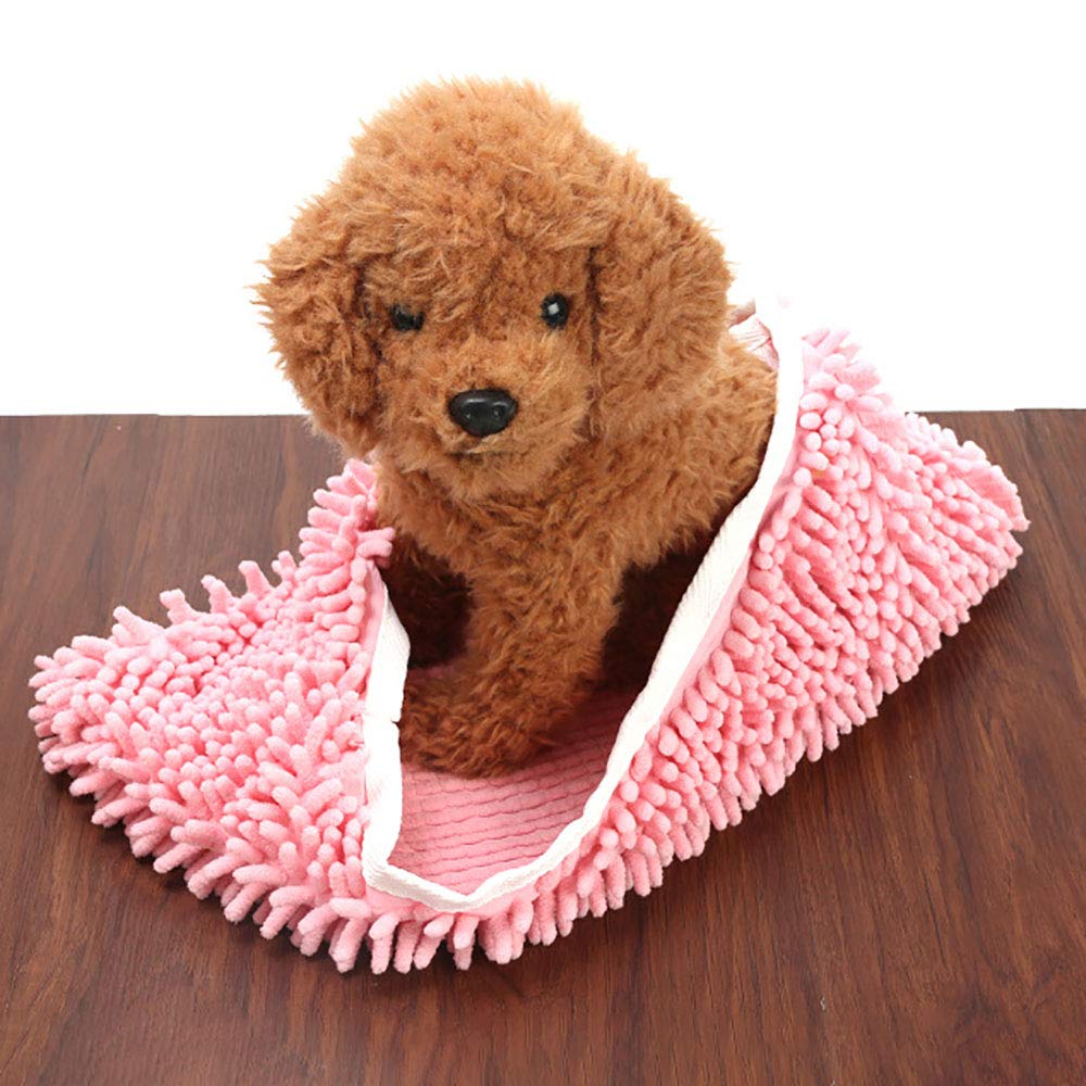 Serviette de Bain Absorbante pour Animaux Serviette en Microfibre Chenille pour Petits Moyens Chiens et Chats 46x20cm