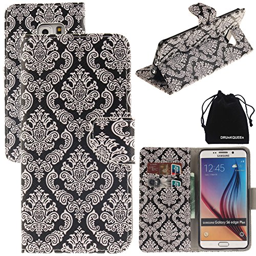 DRUnKQUEEn S6 Edge Plus Case, PU Leather Credit Card Holder Case Stand Feature Wallet Type Flip Folio Cover - for G928 Samsung Galaxy S6 Edge+ Plus