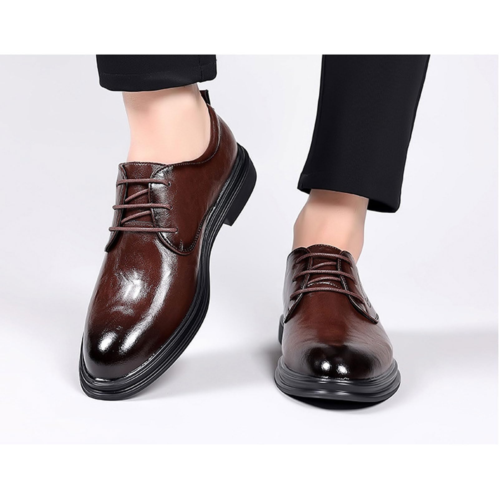 Scarpe Eleganti da Uomo Oxford da Lavoro con Lacci da Smoking Matrimonio Casual Derby