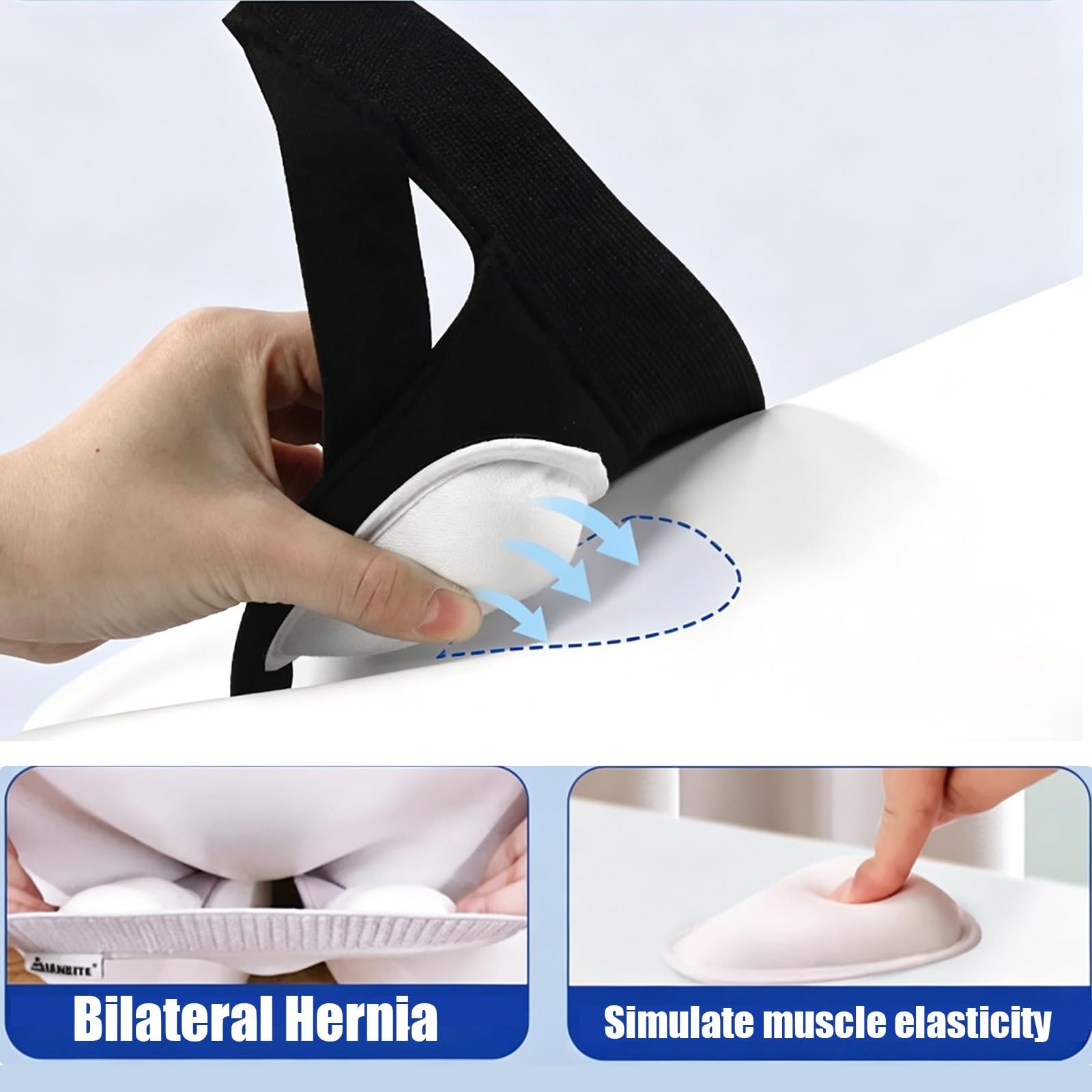 Cintura per Ernia Inguinale Uomo – Supporto 360° Traspirante, Regolabile Lato Sinistro/Destro per Alleviare il Dolore(Gray,Medium)